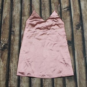 Dusty Pink Satin Slip Lingerie Dress Size XS